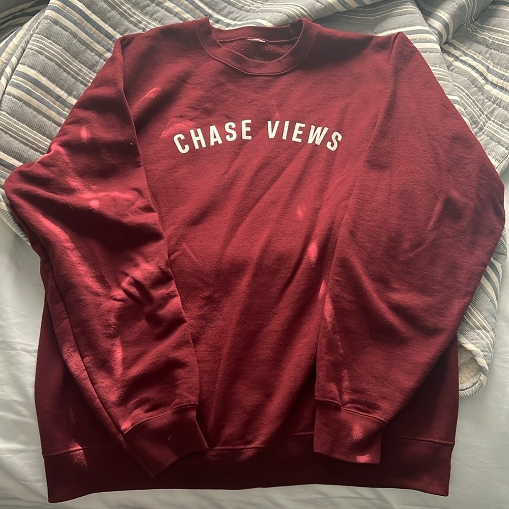 Chase Views Maroon Crewneck